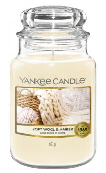 Yankee Candle 623g - Soft Wool & Amber - Housewarmer Duftkerze großes Glas